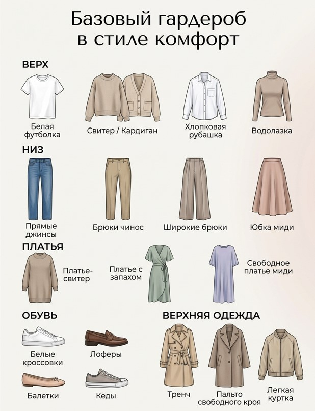 Как собрать базовый гардероб в стиле комфорт