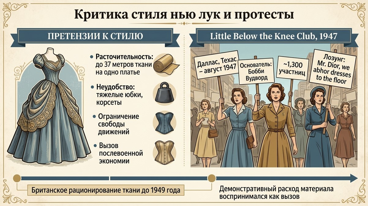 Кто критиковал нью лук и в чем состояли претензии?