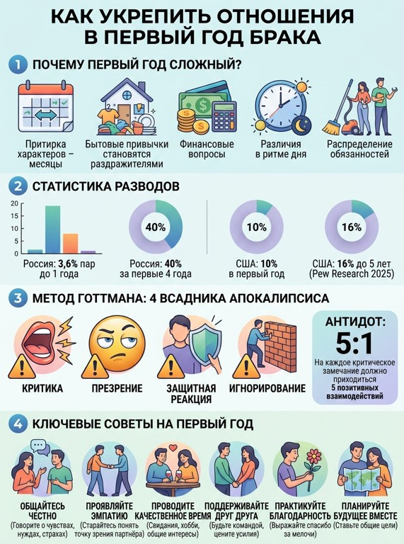 Как укрепить отношения в первый год брака