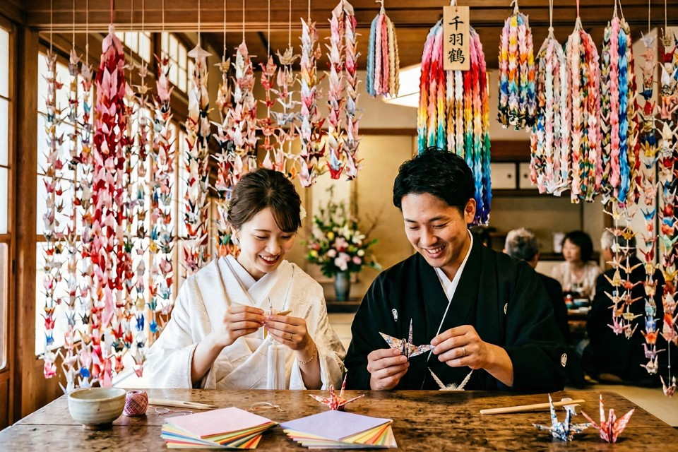 1000 бумажных журавликов как свадебный оберег