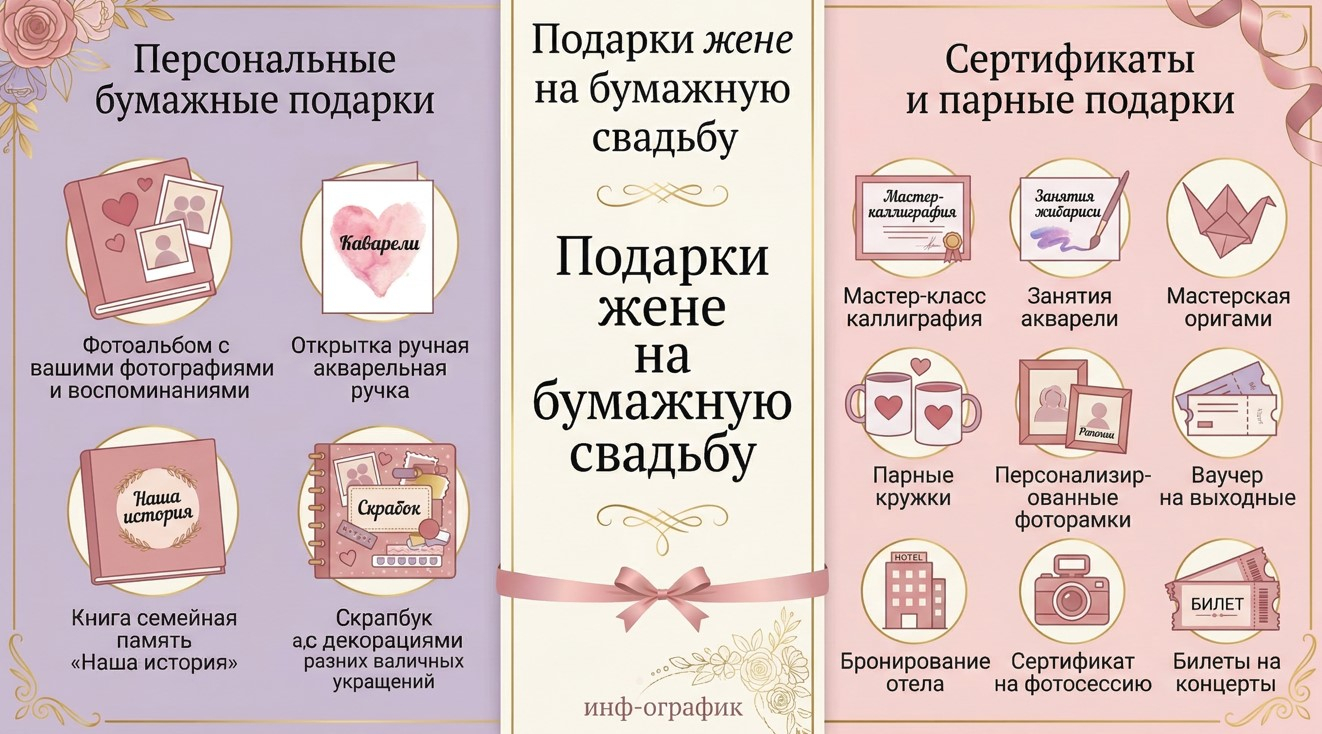 Что подарить жене на бумажную свадьбу?