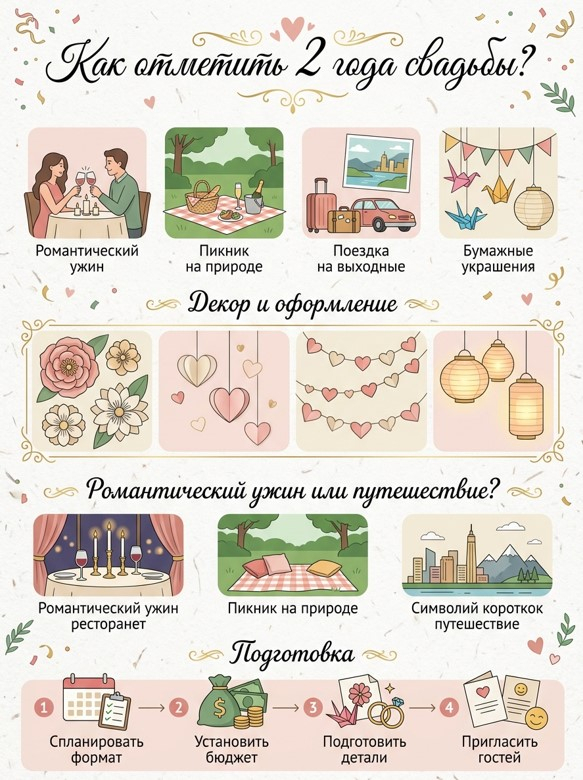 Как отметить 2 года свадьбы