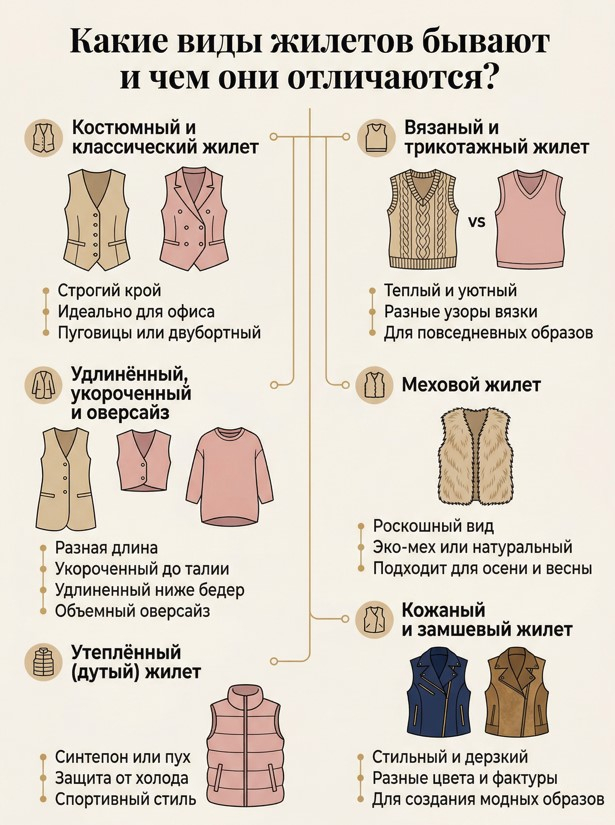 Какие виды жилетов бывают и чем они отличаются?