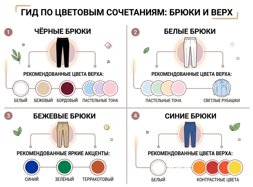 Какой цвет брюк с чем сочетать?