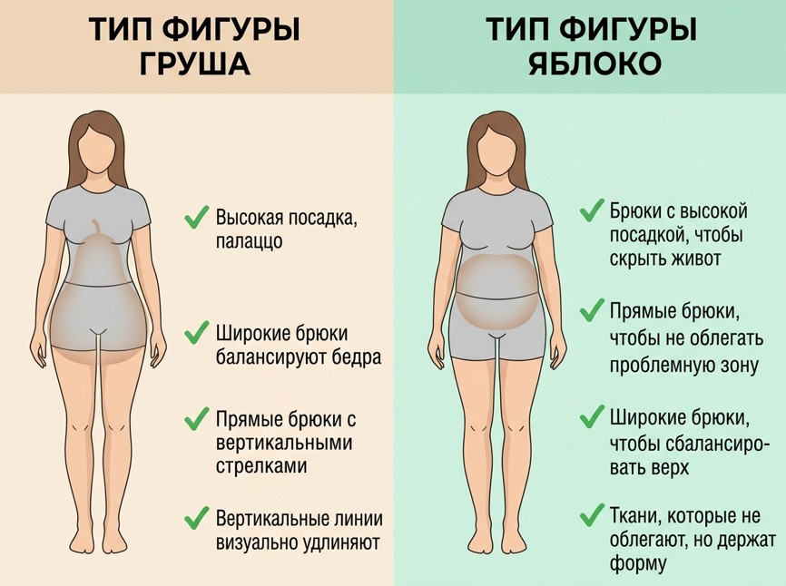 Как подобрать брюки по типу фигуры?