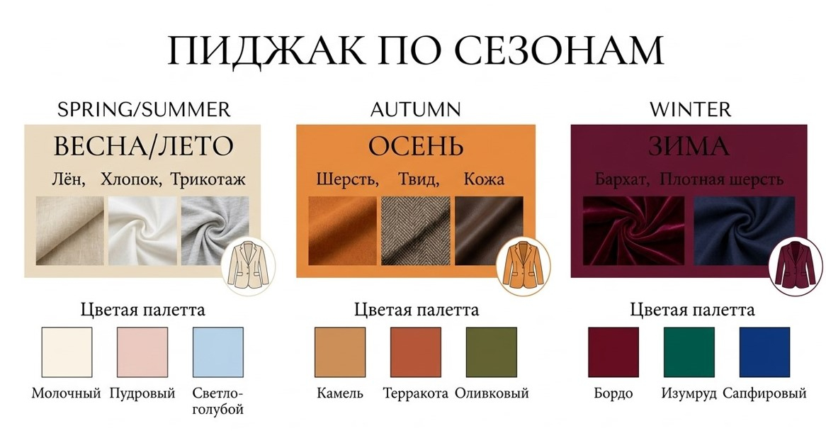 Пиджак по сезонам: весна, осень, зима