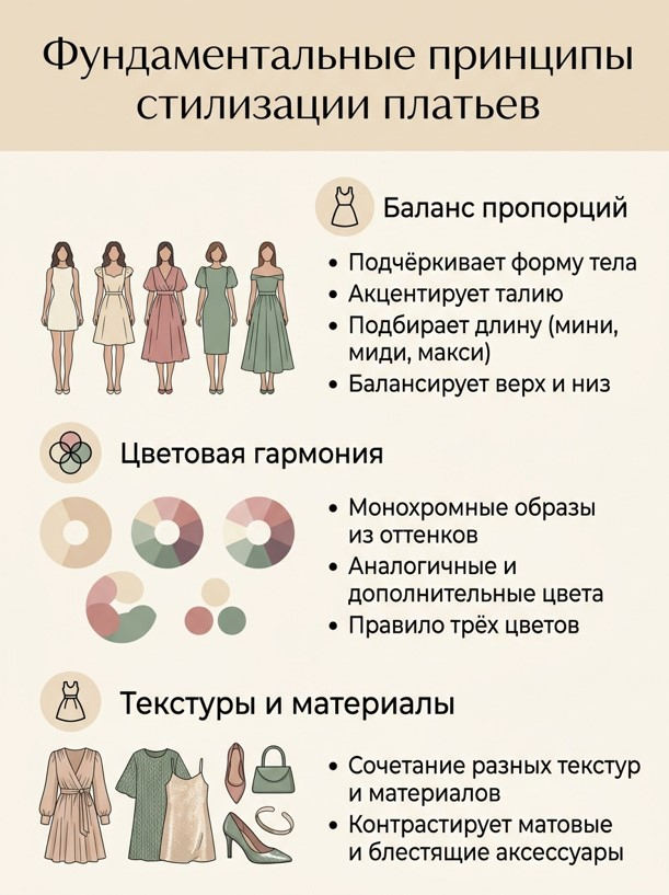 Фундаментальные принципы стилизации платьев