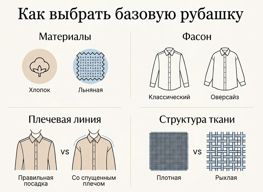 Как выбрать базовую женскую рубашку в 2026 году?