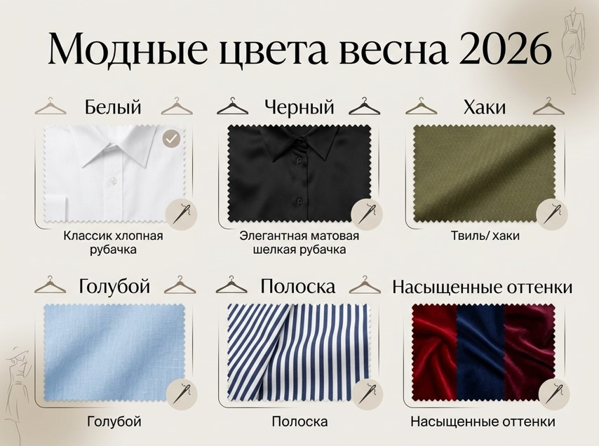 Модные цвета и фактуры в сезоне весна 2026