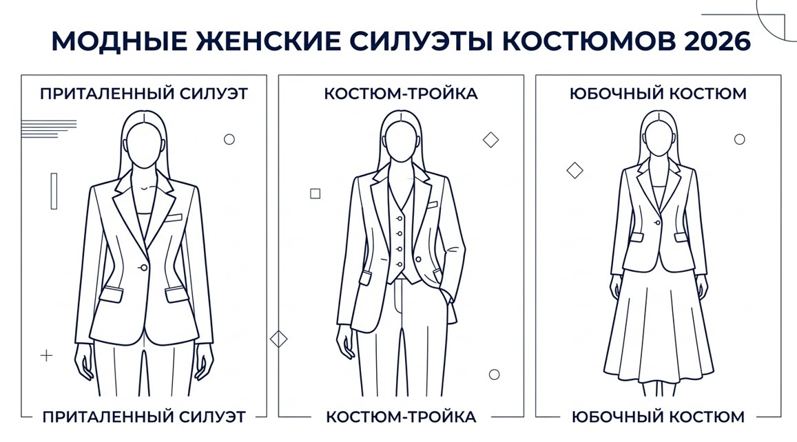 Какие силуэты женского костюма актуальны в 2026 году?