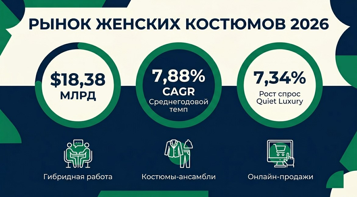 Сколько стоит рынок женских костюмов в 2026 году и почему он растёт?