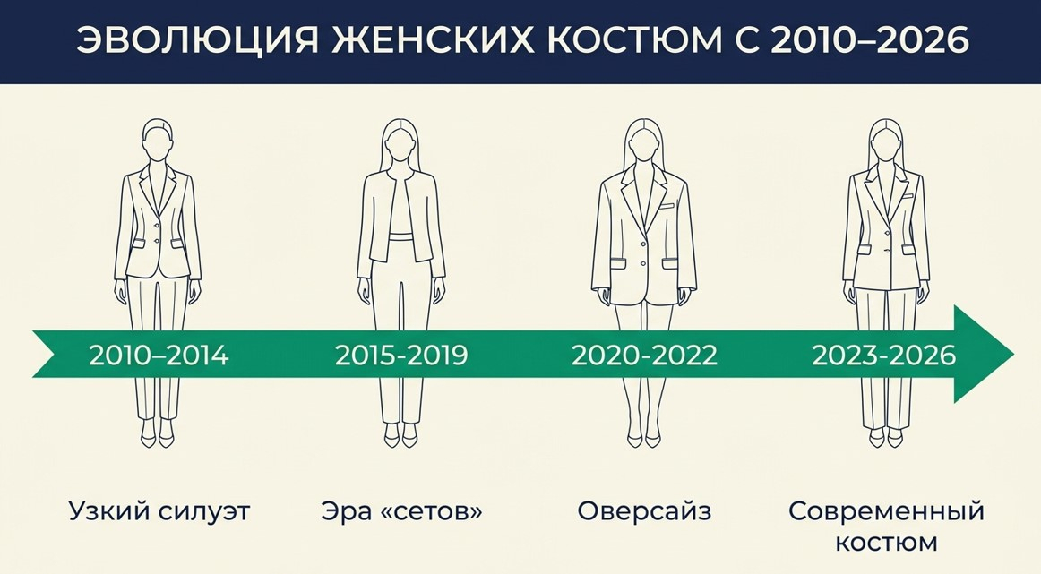 От делового футляра к многоформатному костюму