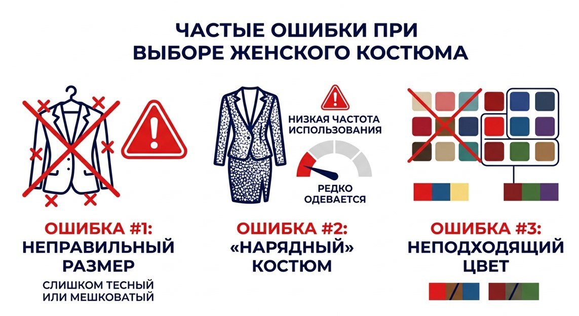 Три критические ошибки при выборе женского костюма