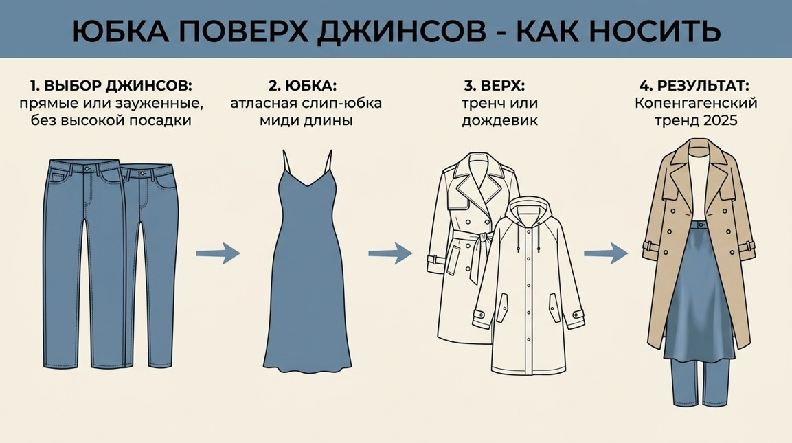 Почему атласную юбку носят поверх джинсов