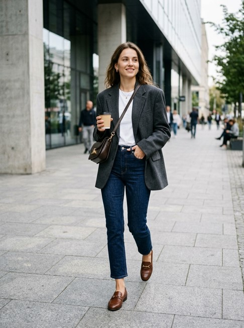 С чем носить джинсы-трубы женские