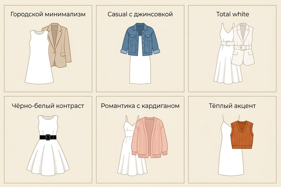 Инфографика: 6 формул образов с белым платьем