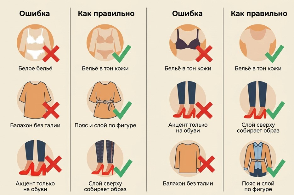 Инфографика: 5 ошибок с белым платьем и как их исправить