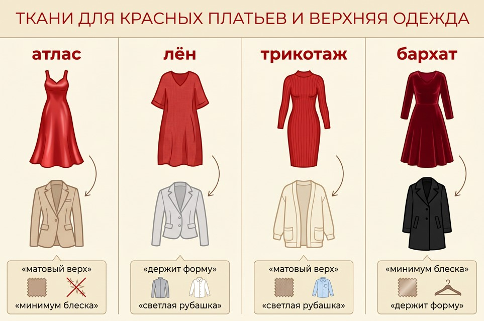 Ткань подсказывает, какой верхний слой будет выглядеть уместно.