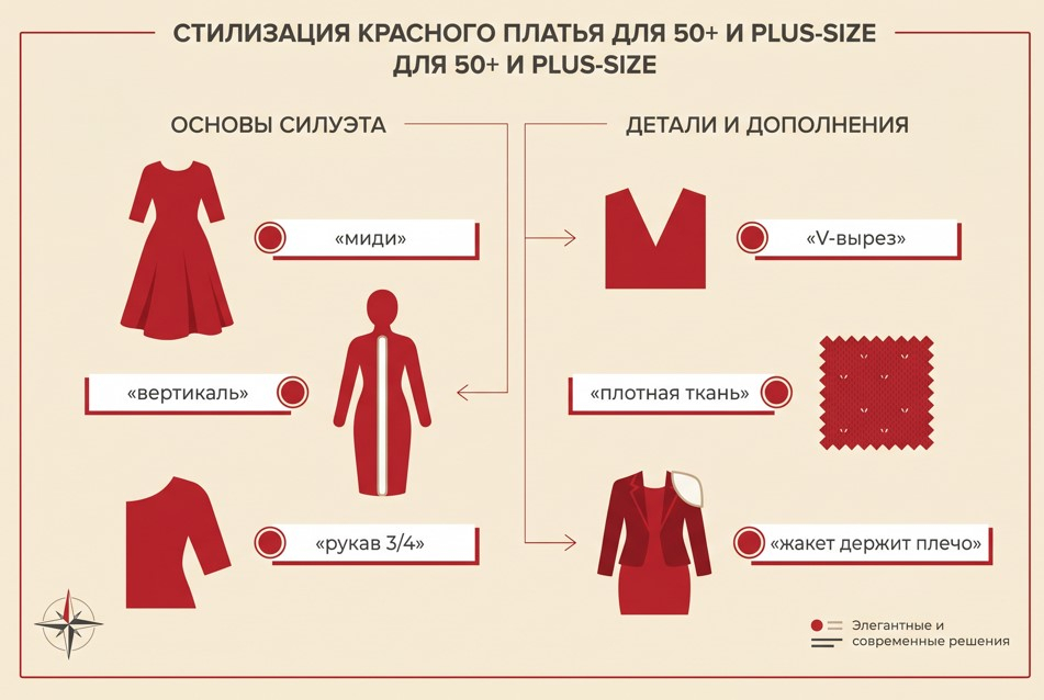 Для 50+ и plus-size важнее не скрывать фигуру, а выстроить вертикали.