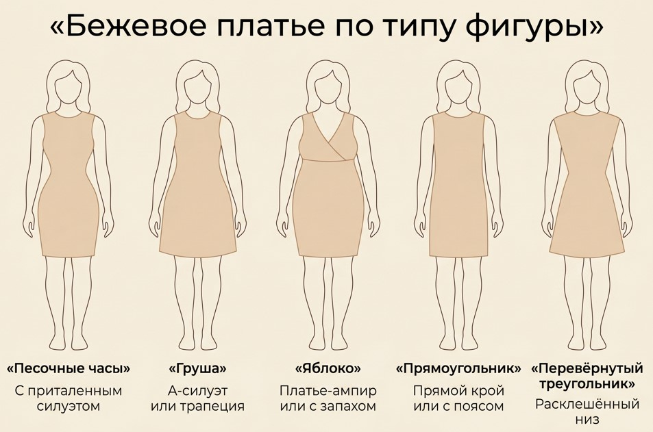 Силуэт платья важнее цвета: подберите крой под свой тип фигуры.