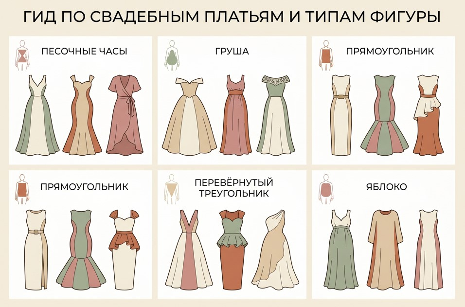 Силуэтная схема: какой фасон подсвечивает достоинства каждого типа фигуры.