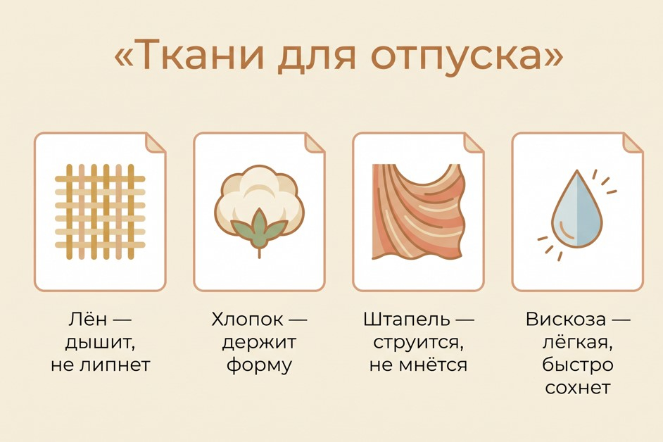 Какая ткань что умеет: короткий гид для отпускного чемодана.
