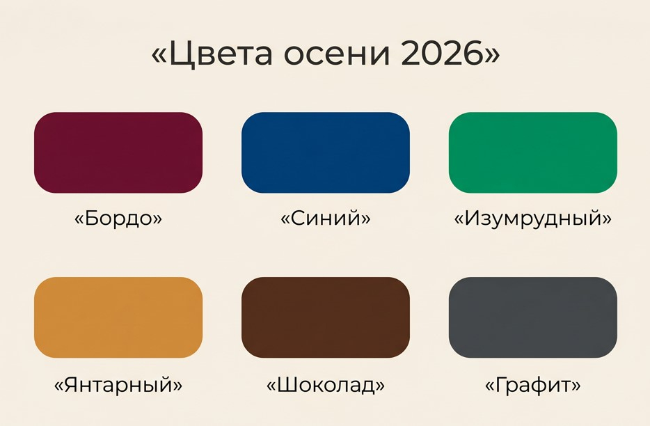 Шесть базовых оттенков сезона и удачные пары к ним.