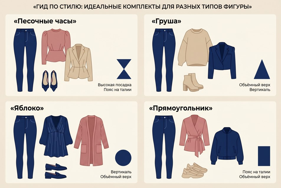 Четыре типа фигуры и главный приём для каждого.