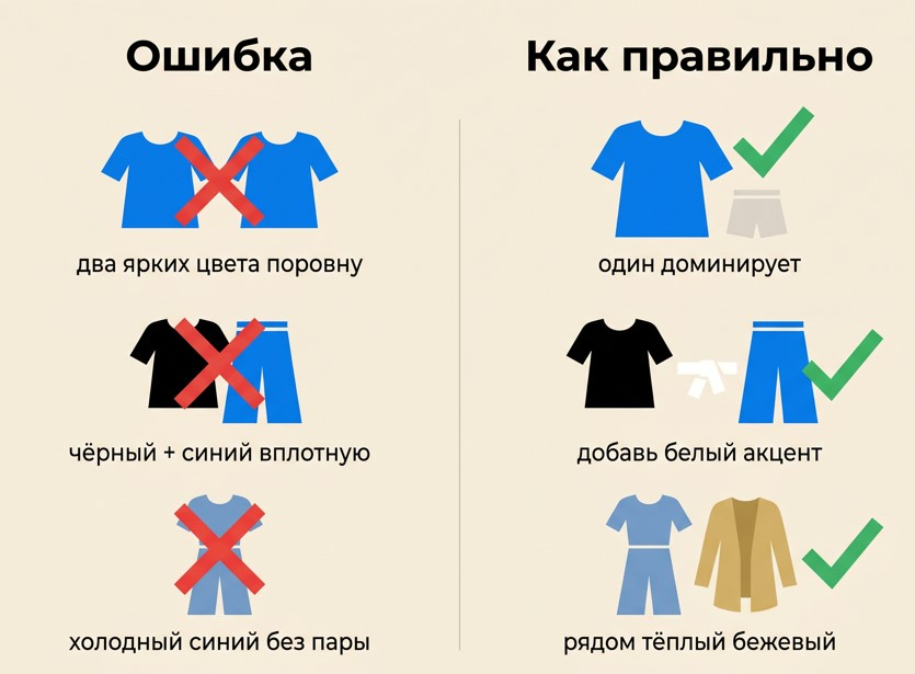 Было / стало: как исправить типичные промахи с синим.