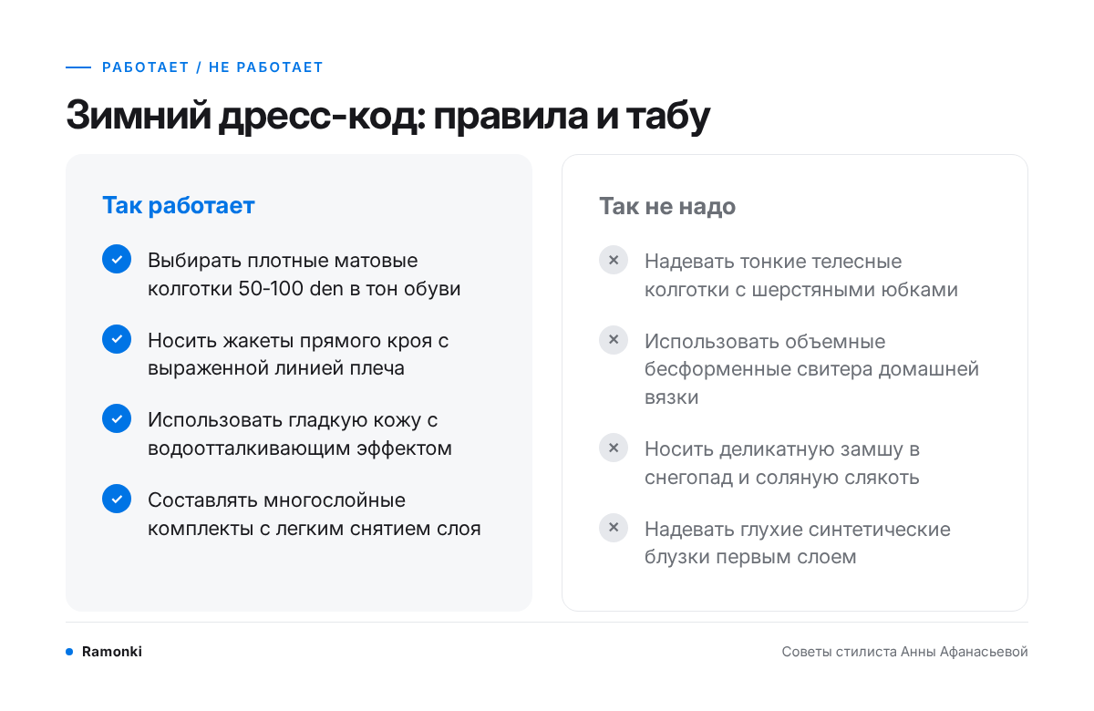 Правила зимнего дресс-кода
