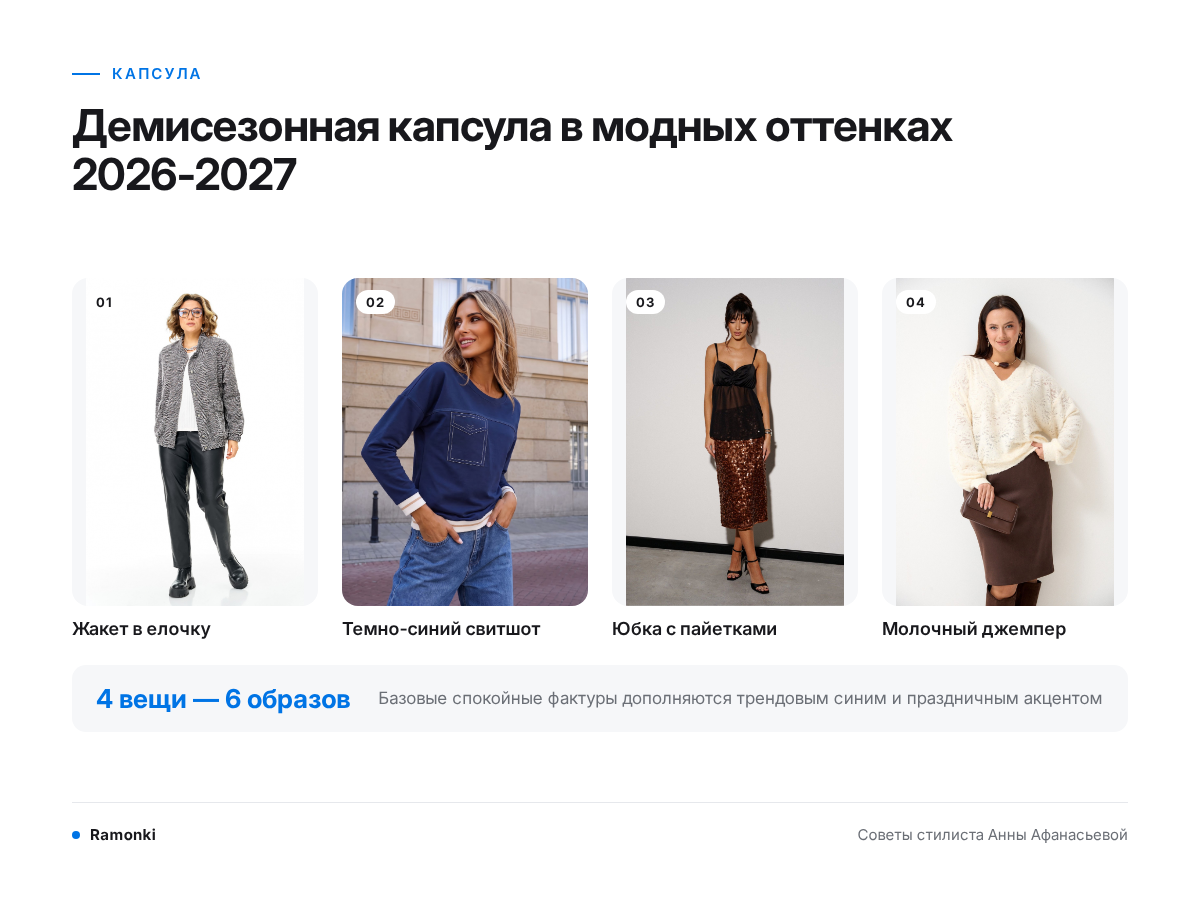 Схема: Демисезонная капсула в модных оттенках 2026-2027